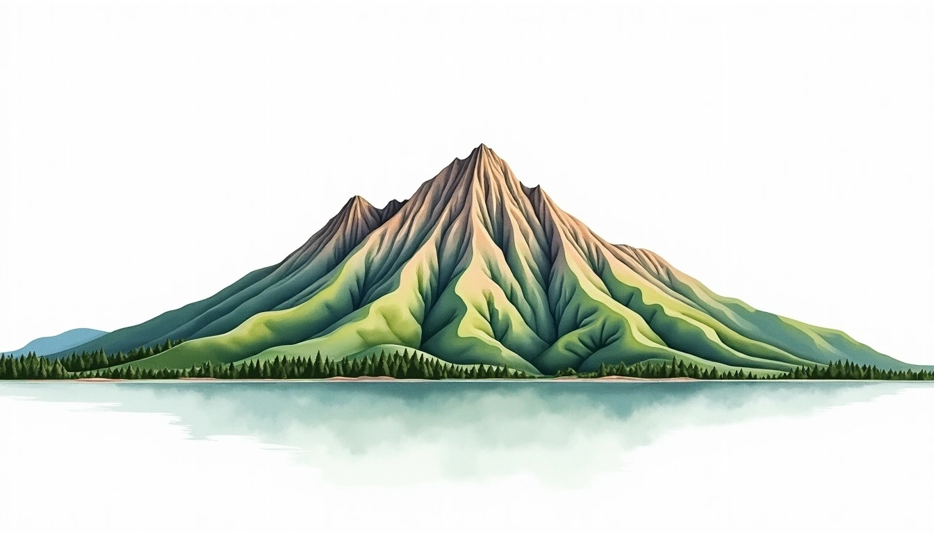 Mount Bruce — 1,235m — Australia — watercolor illustration