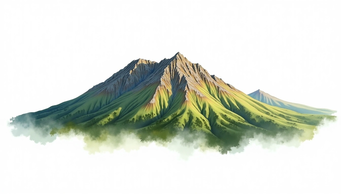 Mount Buller — 1,804m — Australia — watercolor illustration