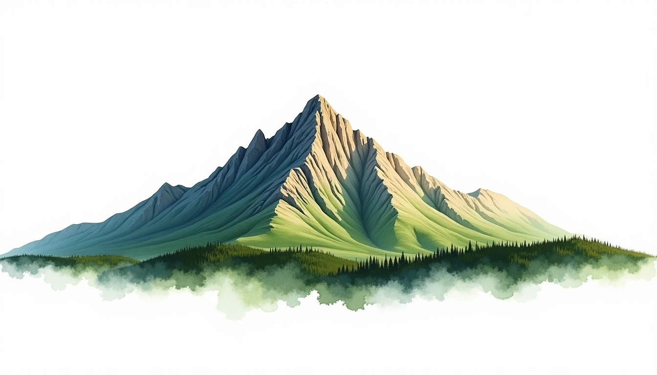 Mount Catherine — 2,629m — Egypt — watercolor illustration