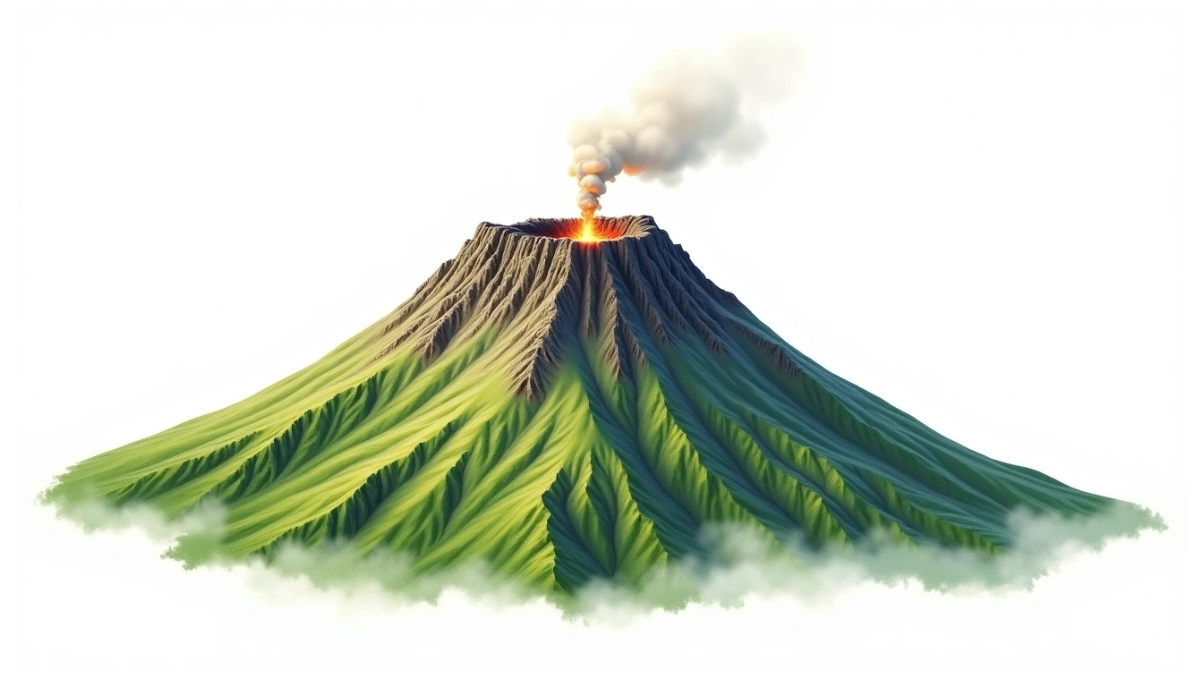 Mount Choke — 4,154m — Ethiopia — watercolor illustration