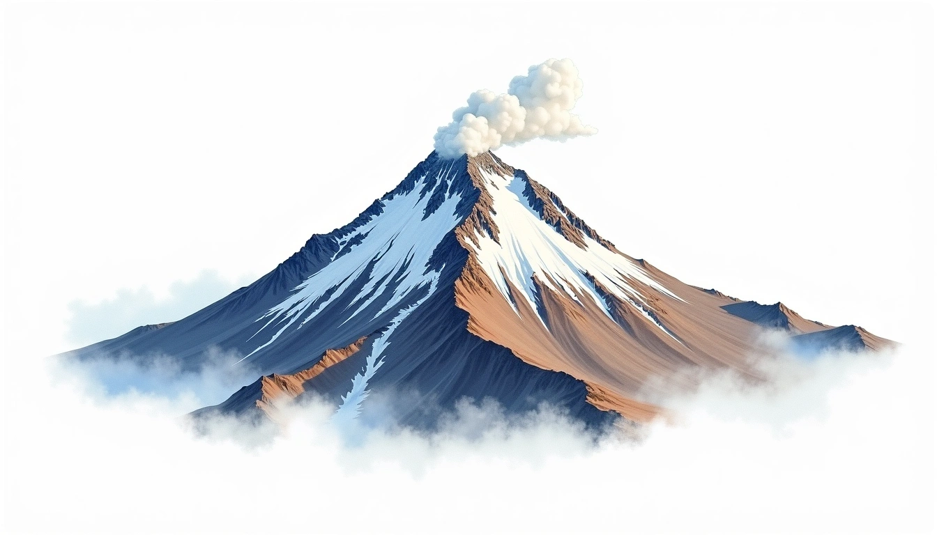 Mount Churchill — 4,766m — United States — watercolor illustration