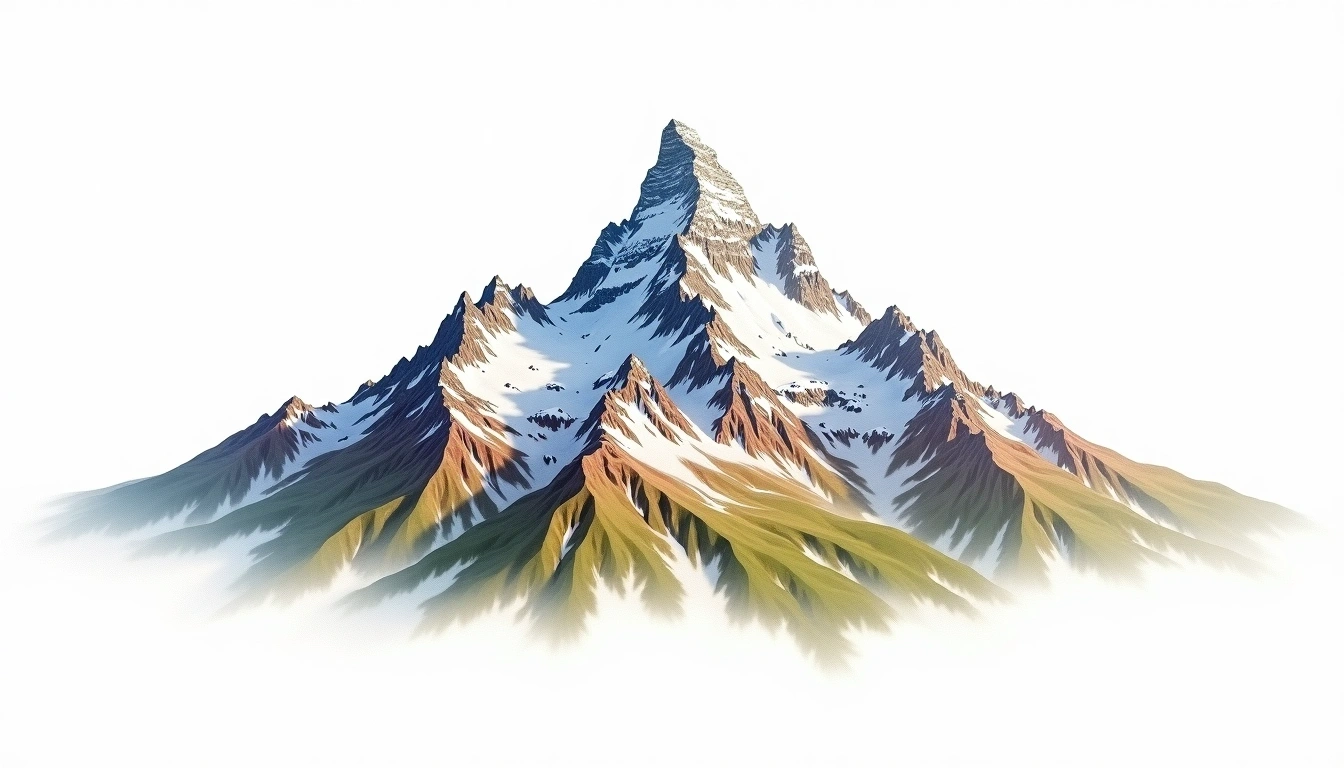 Mount Clemenceau — 3,658m — Canada — watercolor illustration