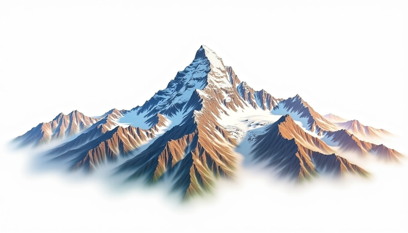 Mount Columbia — 3,747m — Canada — watercolor illustration