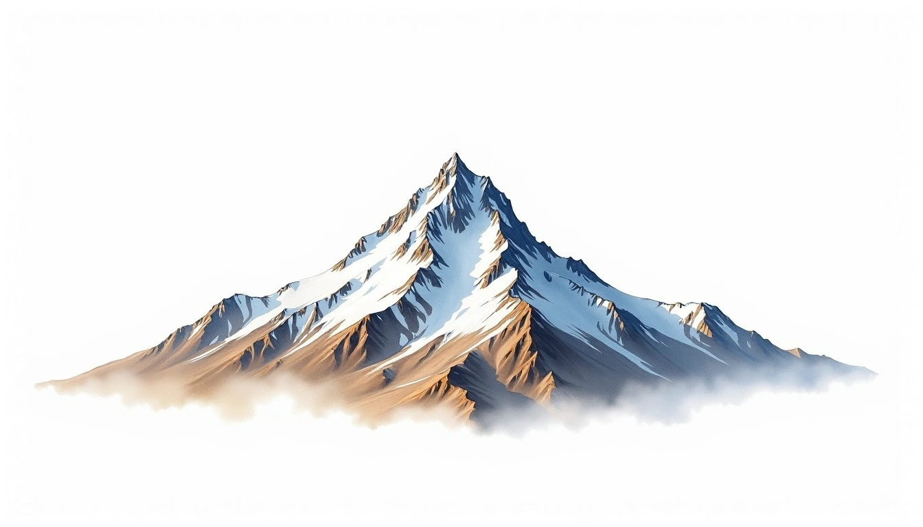 Mount Cook (AK) — 4,194m — United States — watercolor illustration
