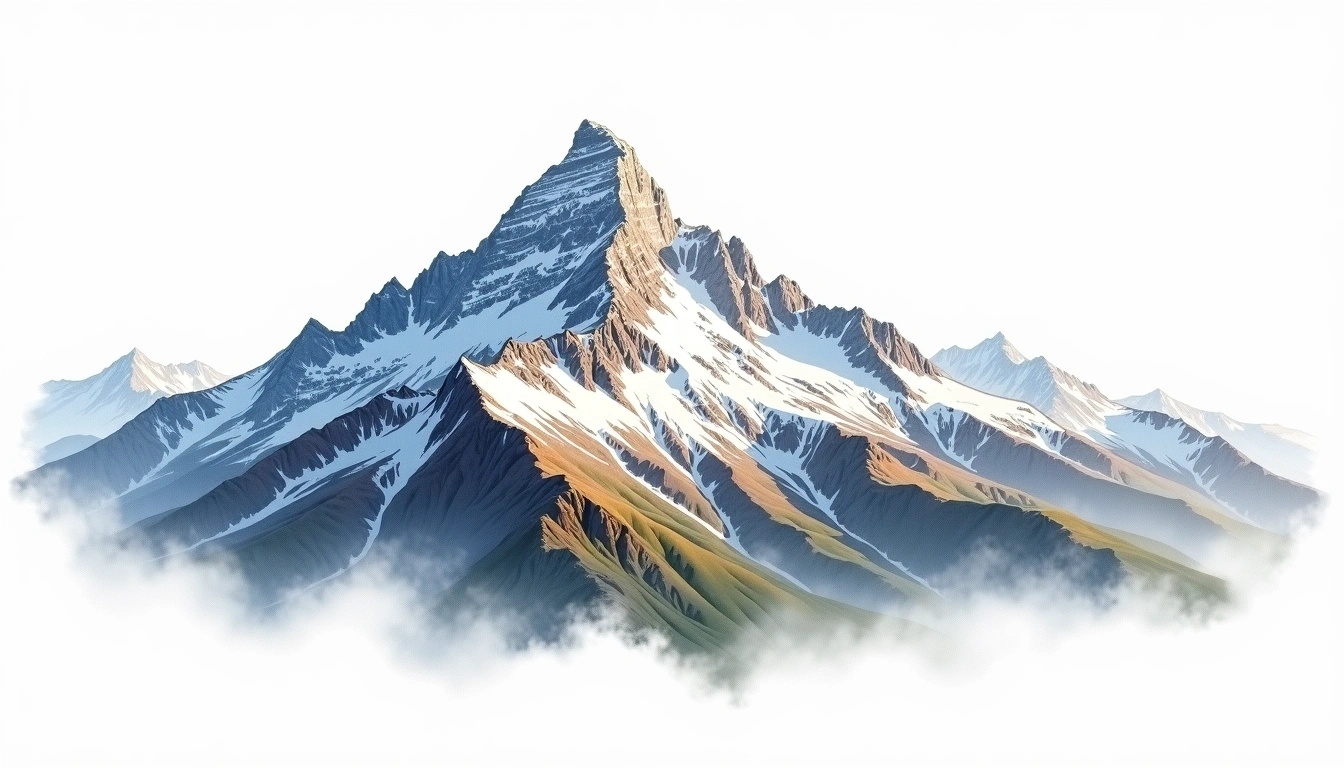 Mount Crosson — 4,283m — United States — watercolor illustration