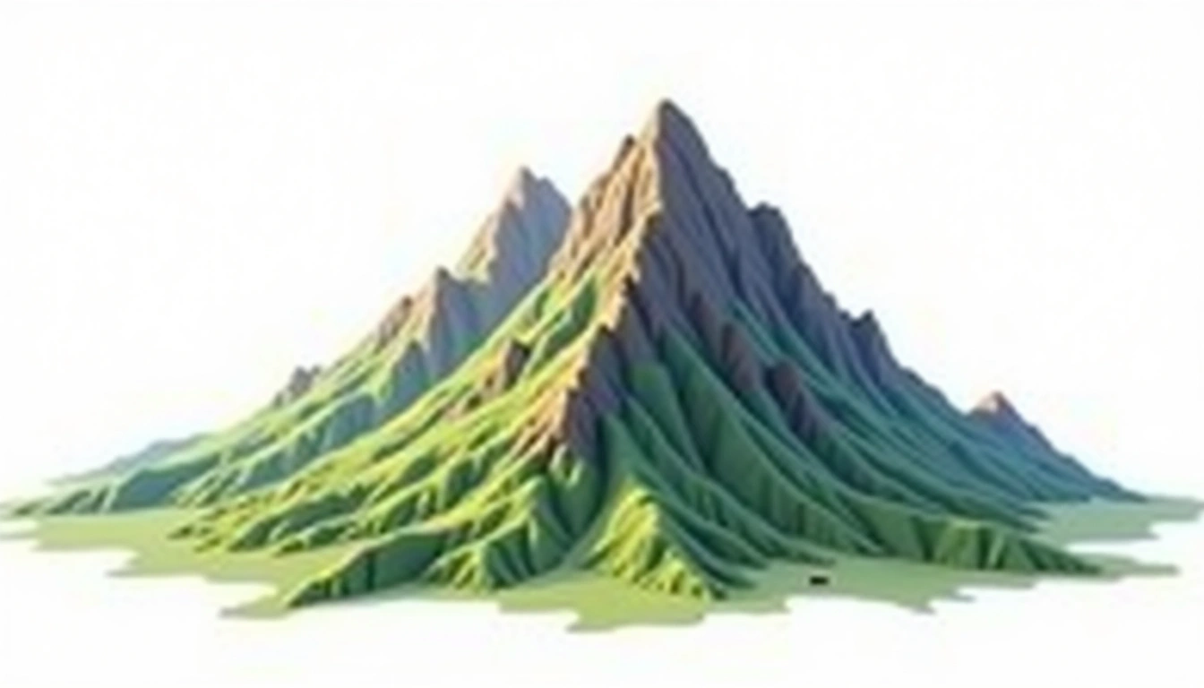 Mount Cube — 823m — United States — watercolor illustration