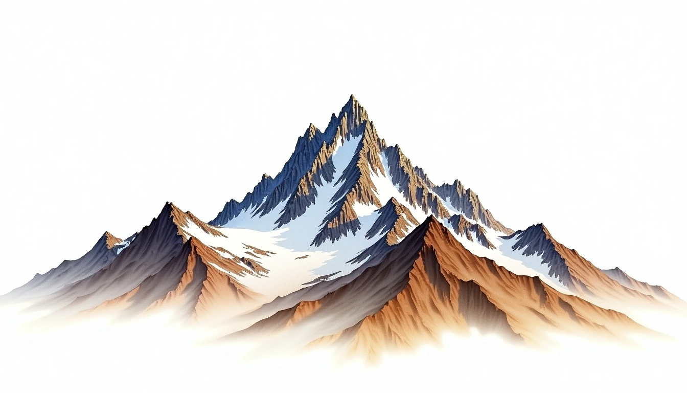 Mount Dana — 3,979m — United States — watercolor illustration