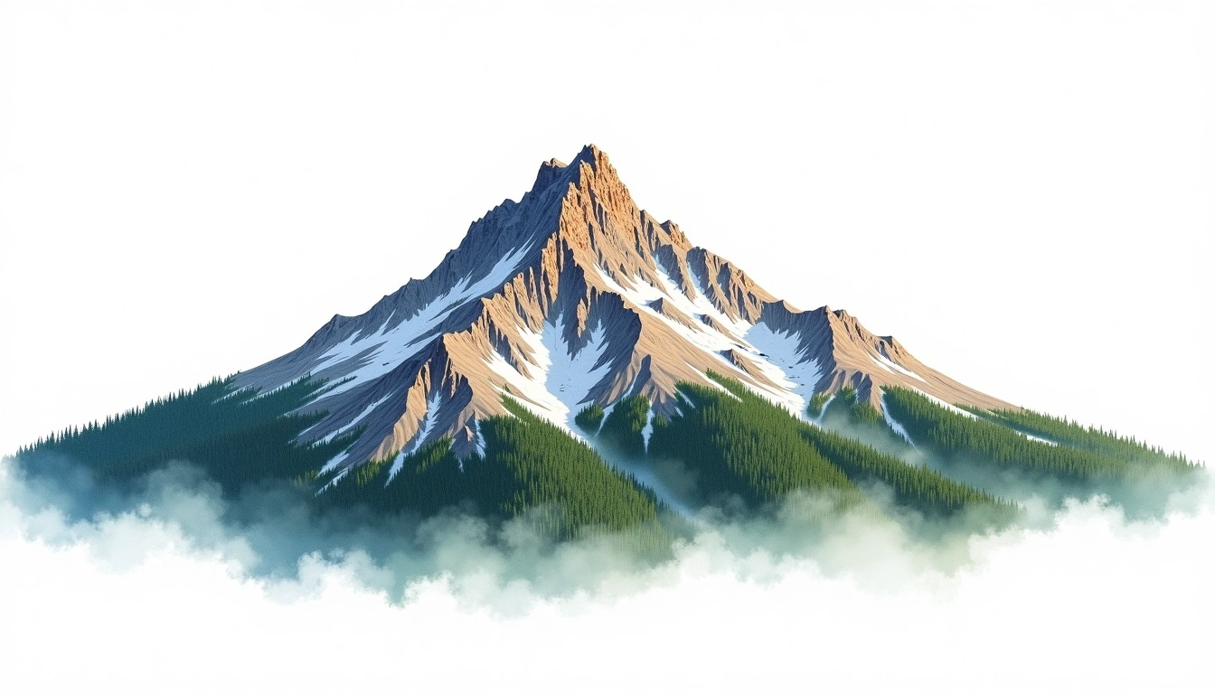 Mount D'Archiac — 2,883m — New Zealand — watercolor illustration