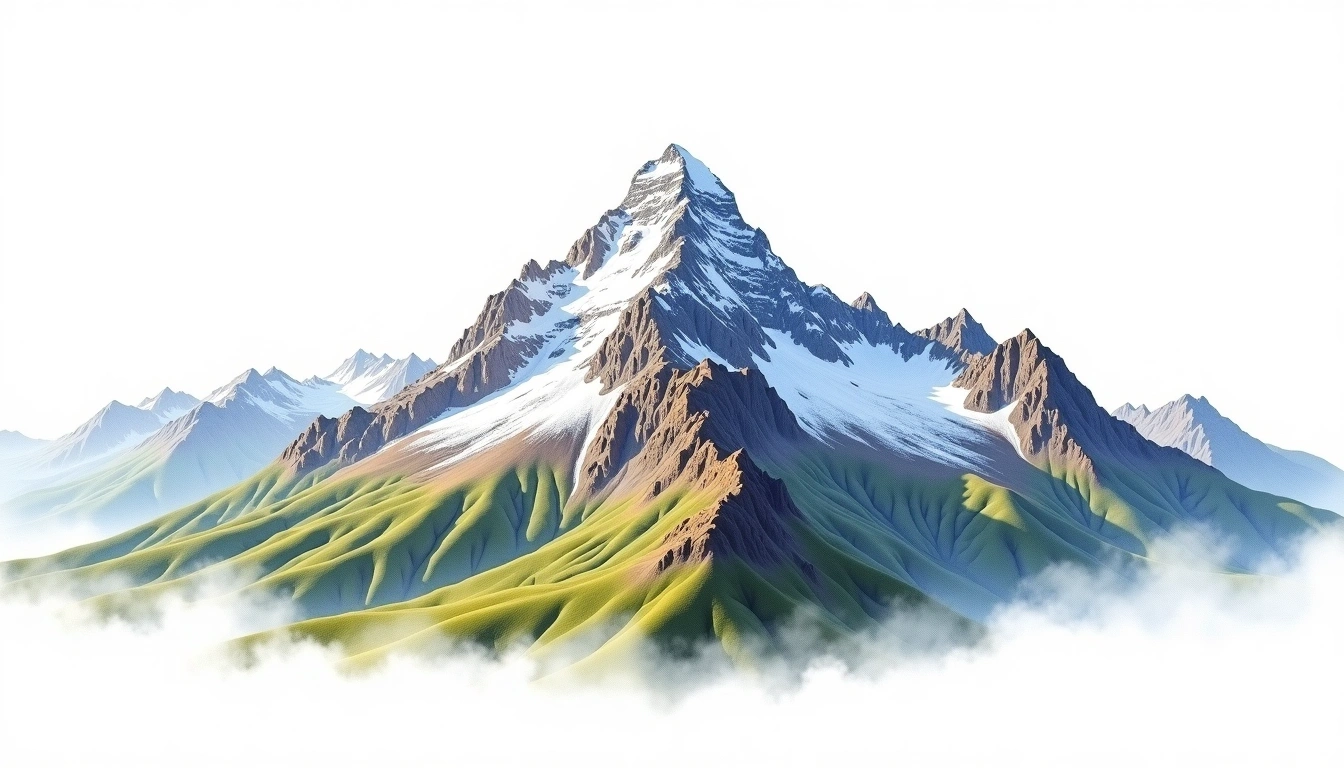 Mount Deborah — 3,761m — United States — watercolor illustration