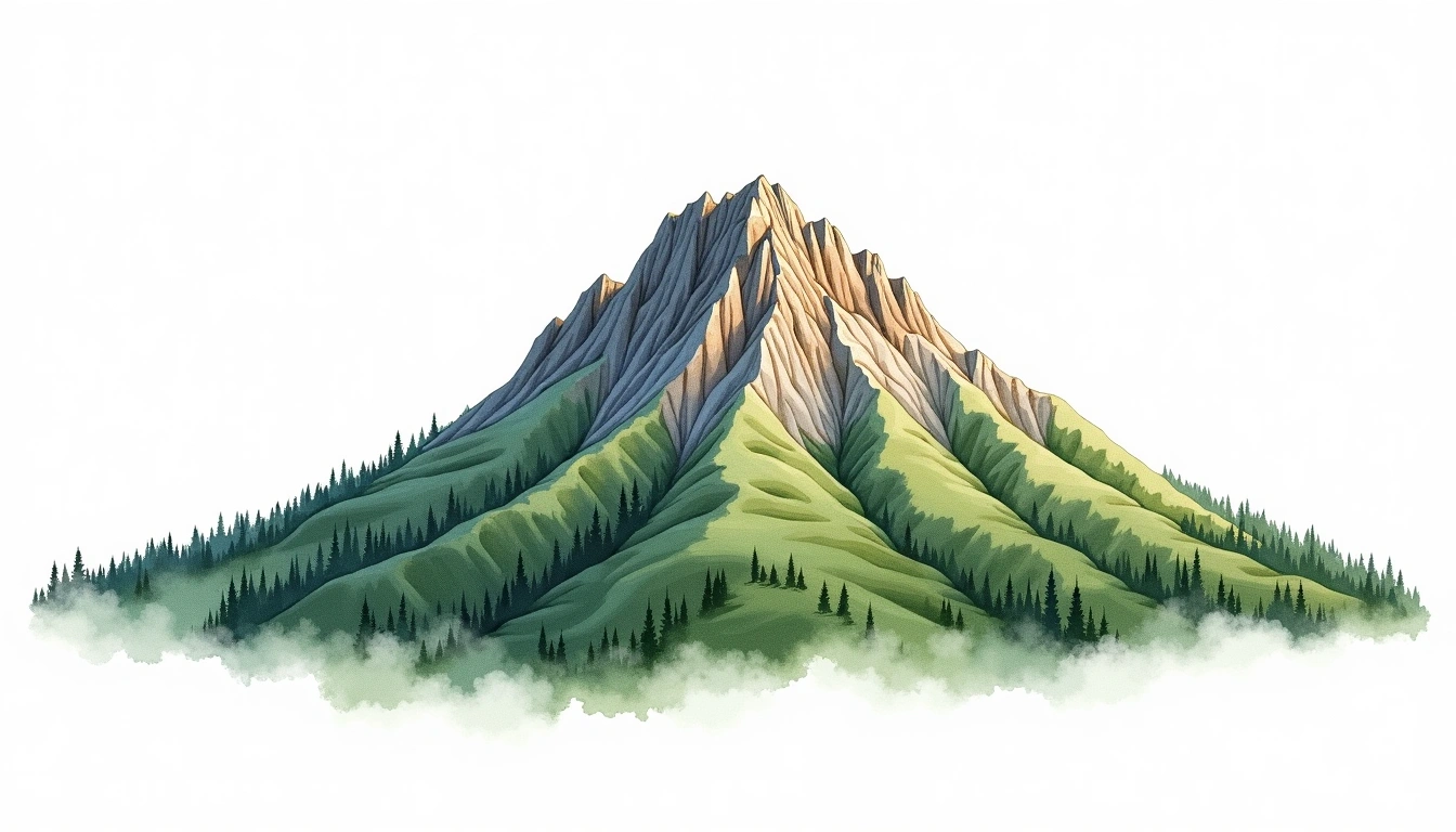 Mount Dirfys — 1,743m — Greece — watercolor illustration