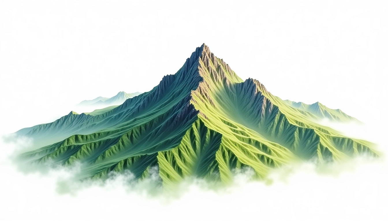 Mount Dulang-dulang — 2,938m — Philippines — watercolor illustration