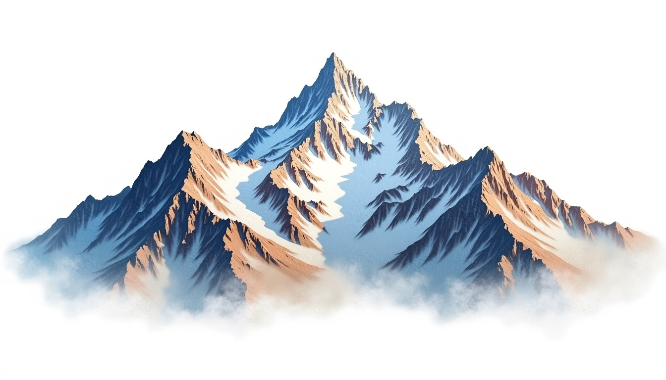 Mount Edith Cavell — 3,363m — Canada — watercolor illustration