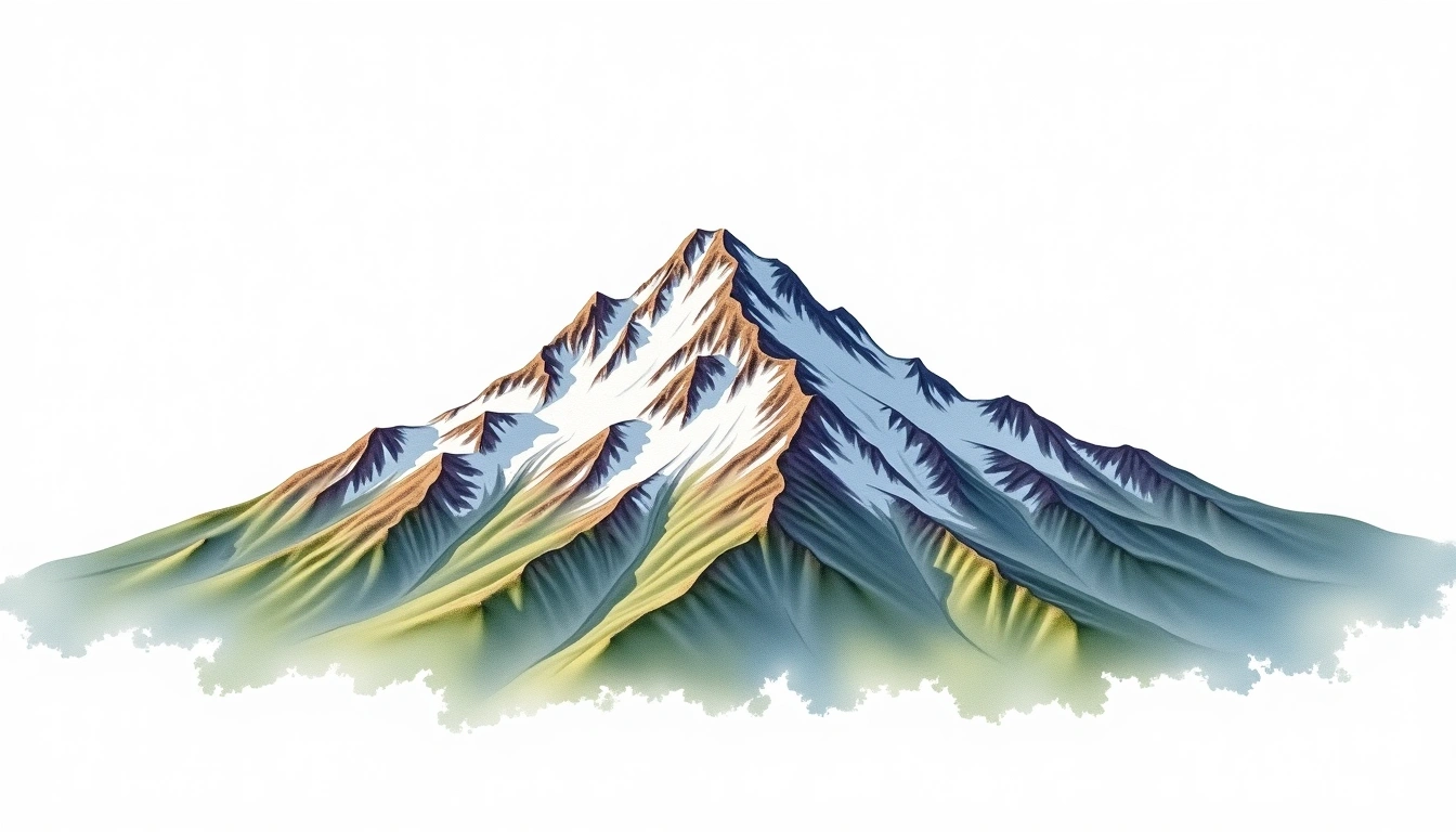 Mount Elbert — 4,401m — United States — watercolor illustration