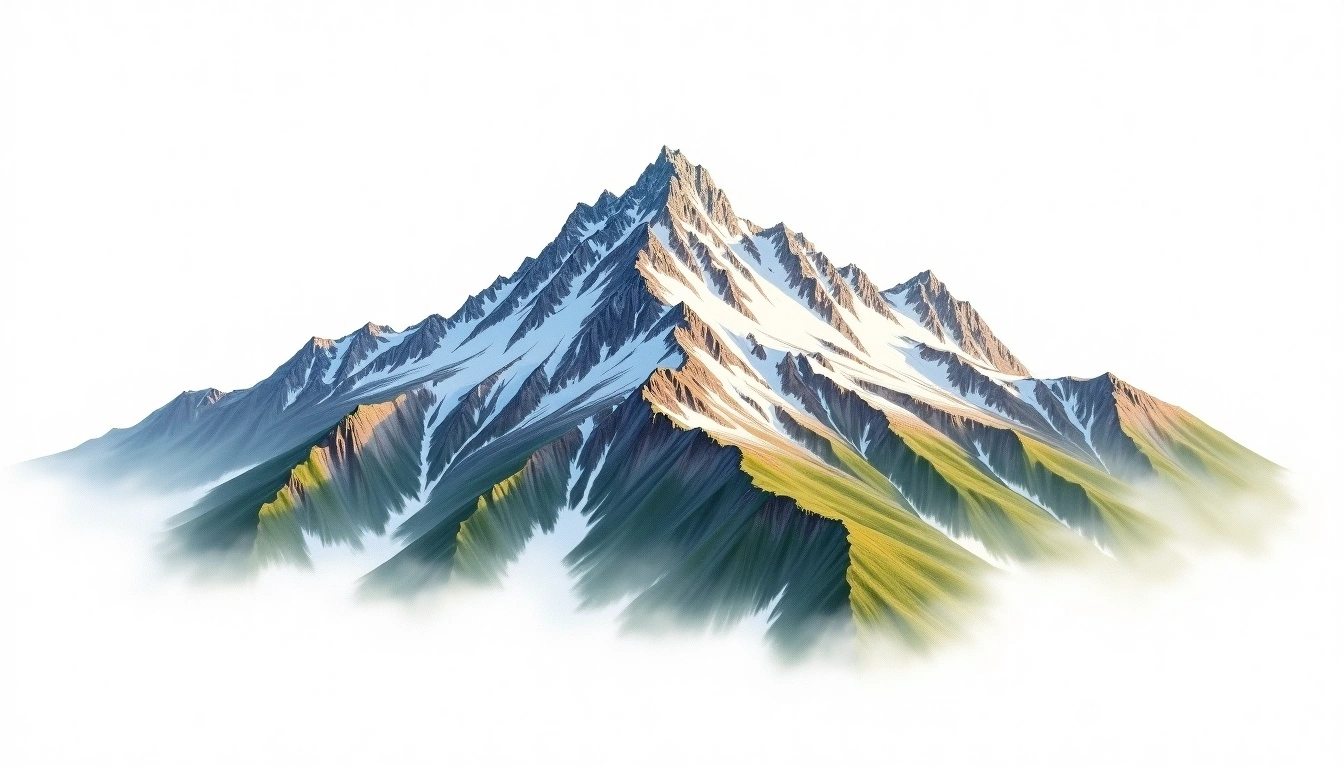 Mount Eolus — 4,269m — United States — watercolor illustration