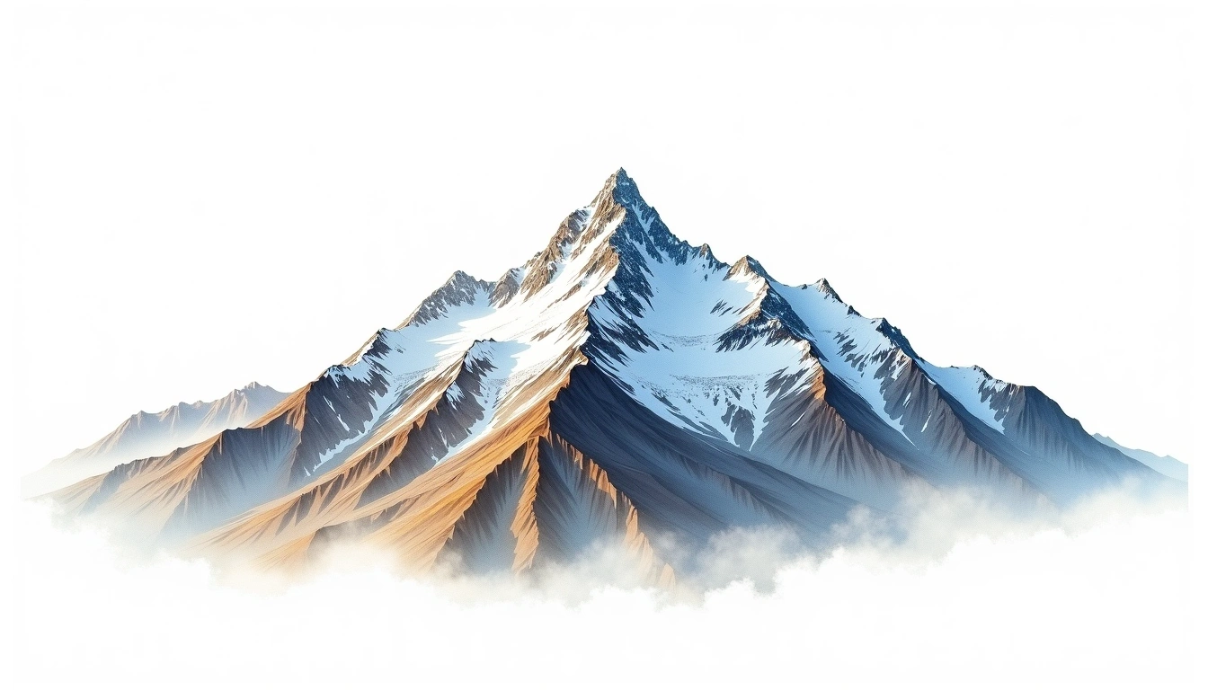 Mount Epperly — 4,801m — Antarctica — watercolor illustration