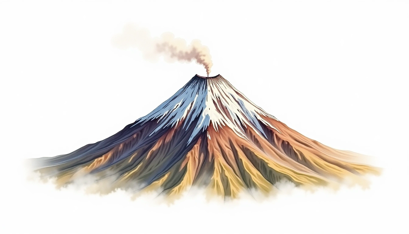 Mount Erciyes — 3,916m — Turkey — watercolor illustration