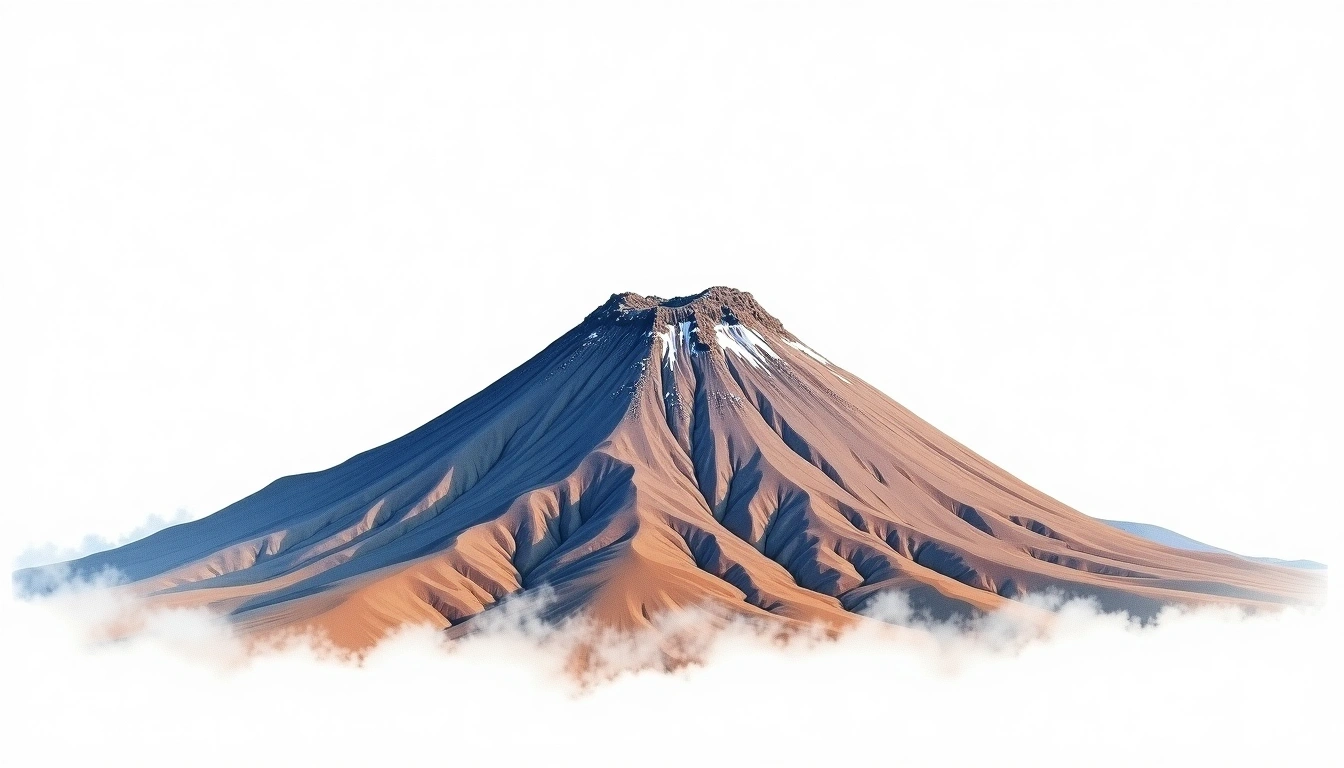 Mount Etna — 3,357m — Italy — watercolor illustration