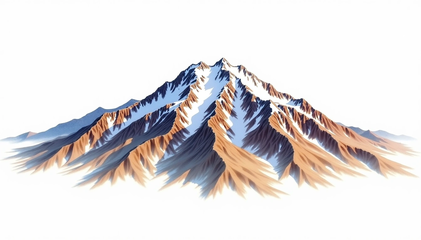 Mount Evans — 4,350m — United States — watercolor illustration