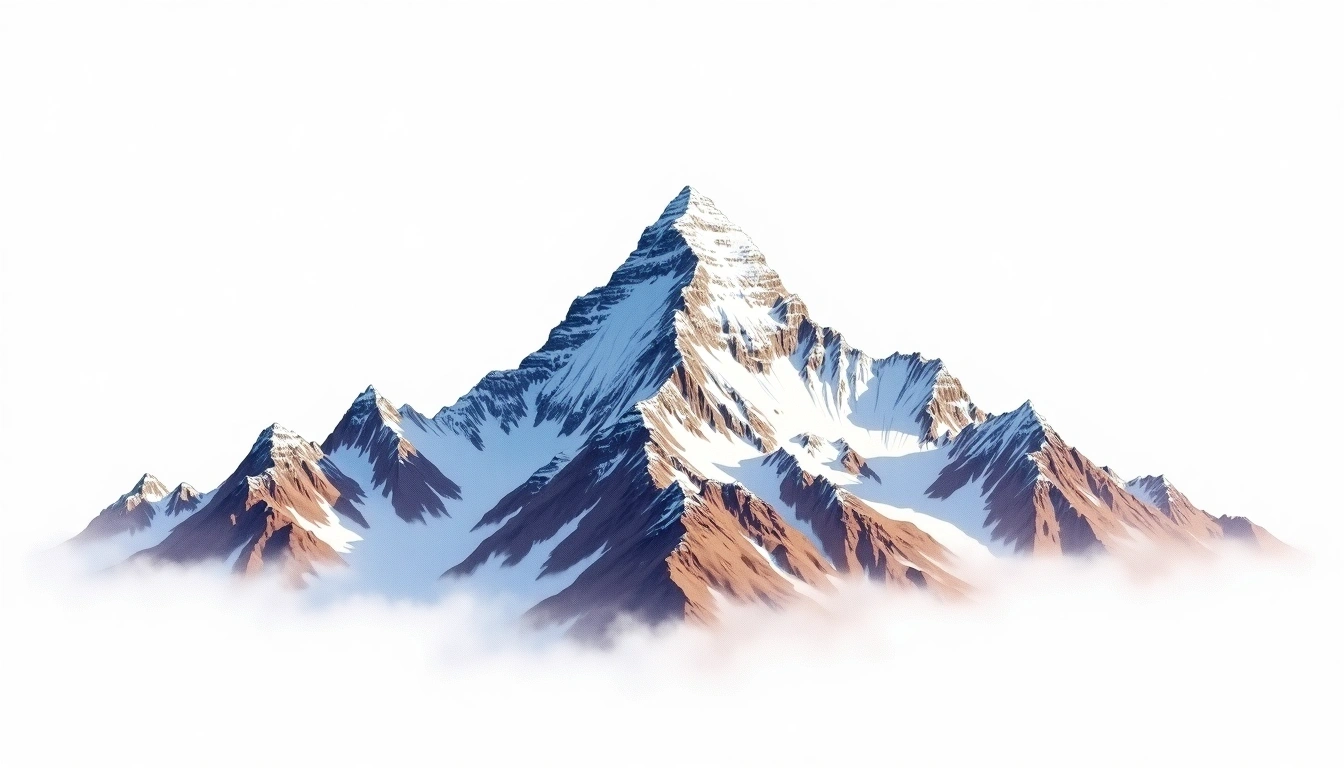Mount Everest — 8,849m — Nepal — watercolor illustration