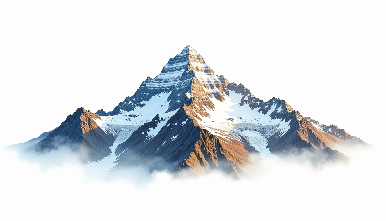 Mount Fairweather — 4,671m — United States — watercolor illustration