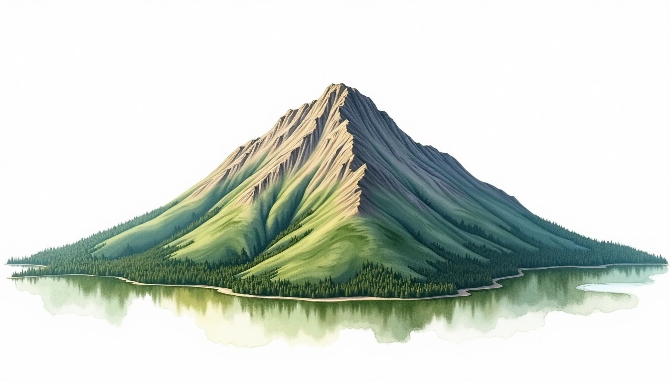 Mount Feathertop — 1,922m — Australia — watercolor illustration