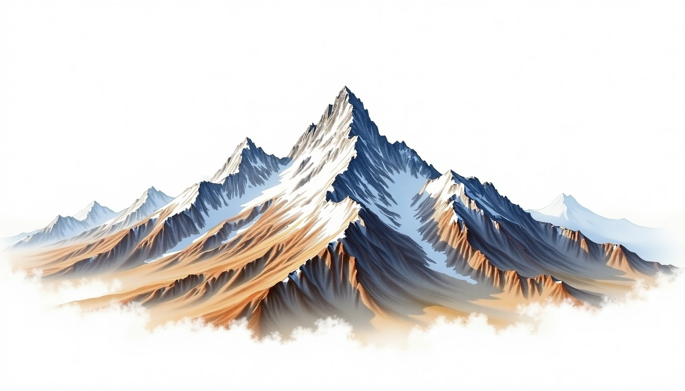 Mount Flora — 4,009m — United States — watercolor illustration