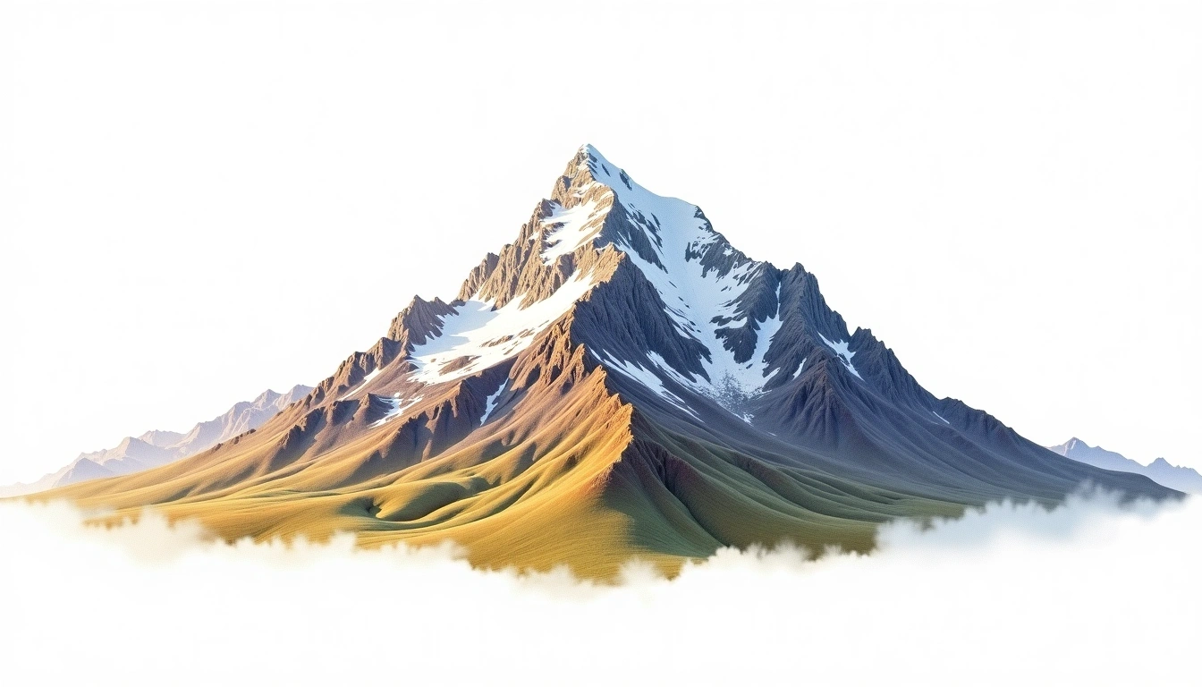 Mount Footstool — 3,764m — New Zealand — watercolor illustration