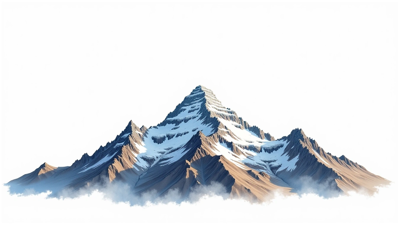 Mount Foraker — 5,304m — United States — watercolor illustration
