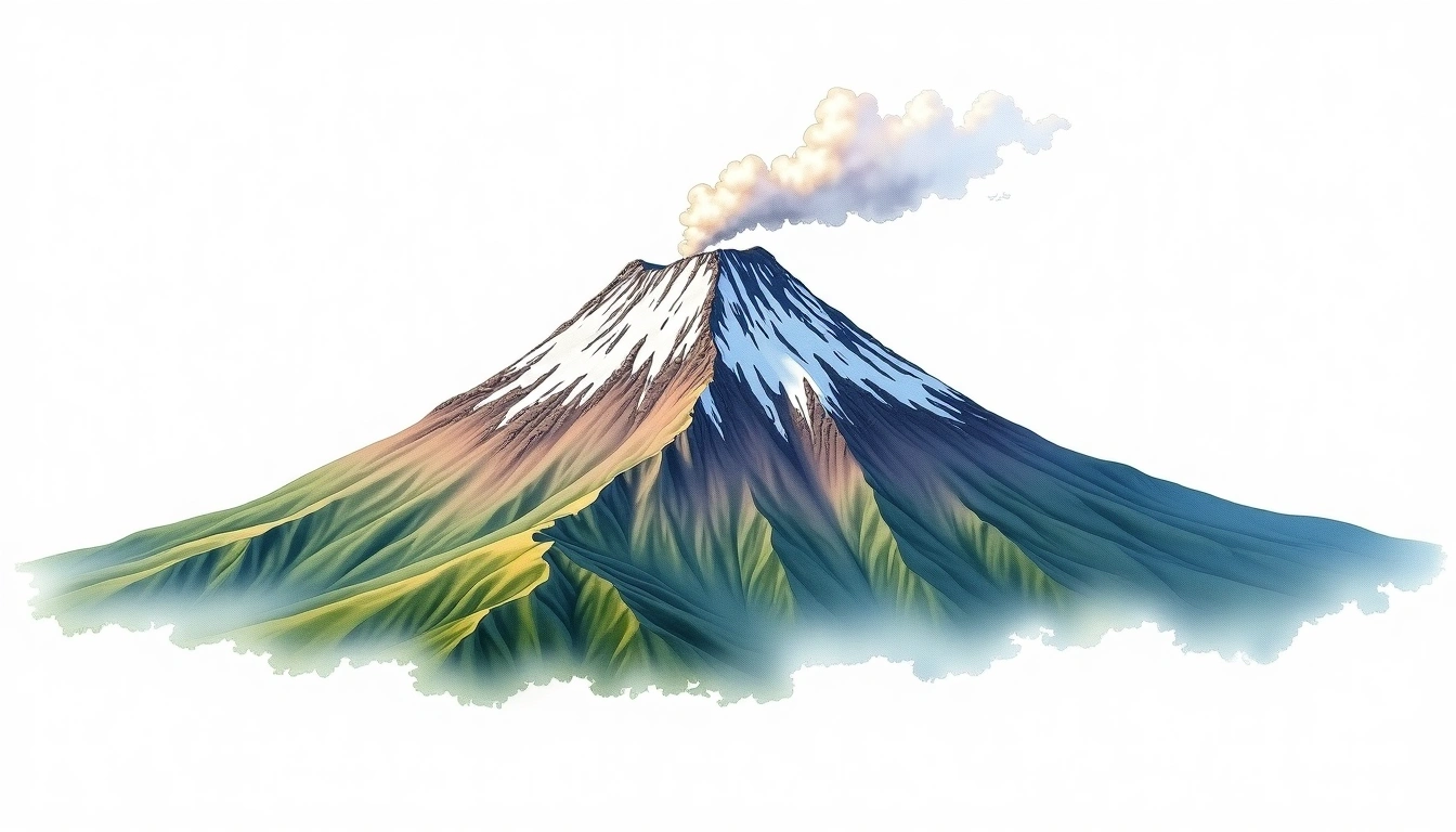 Mount Frakes — 2,570m — Antarctica — watercolor illustration