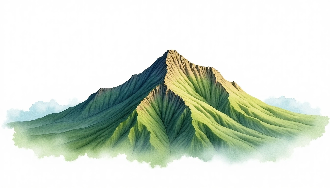 Mount Frissell — 725m — United States — watercolor illustration