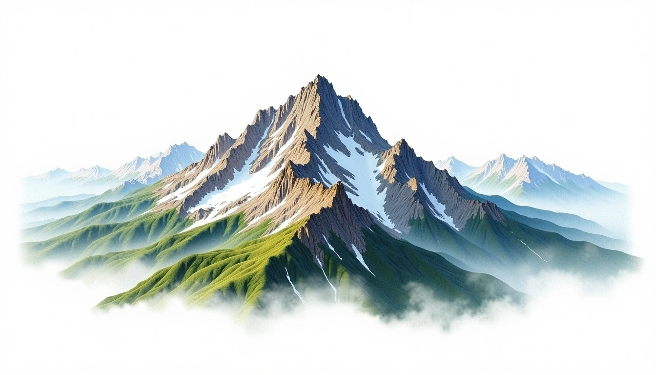 Mount Fury — 2,736m — United States — watercolor illustration