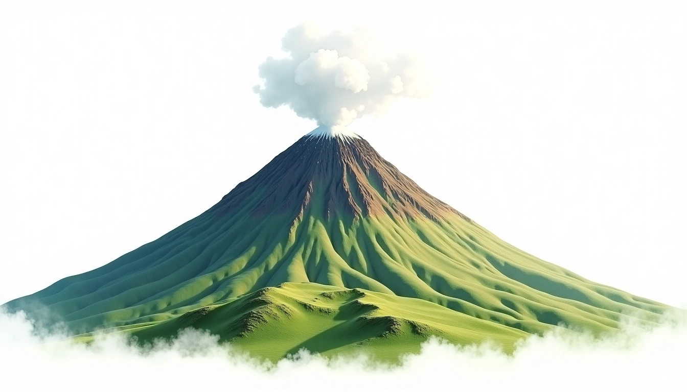 Mount Gahinga — 3,474m — Rwanda — watercolor illustration