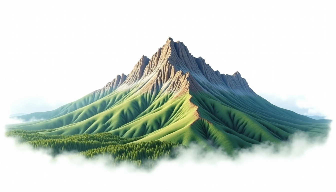 Mount Gingera — 1,855m — Australia — watercolor illustration