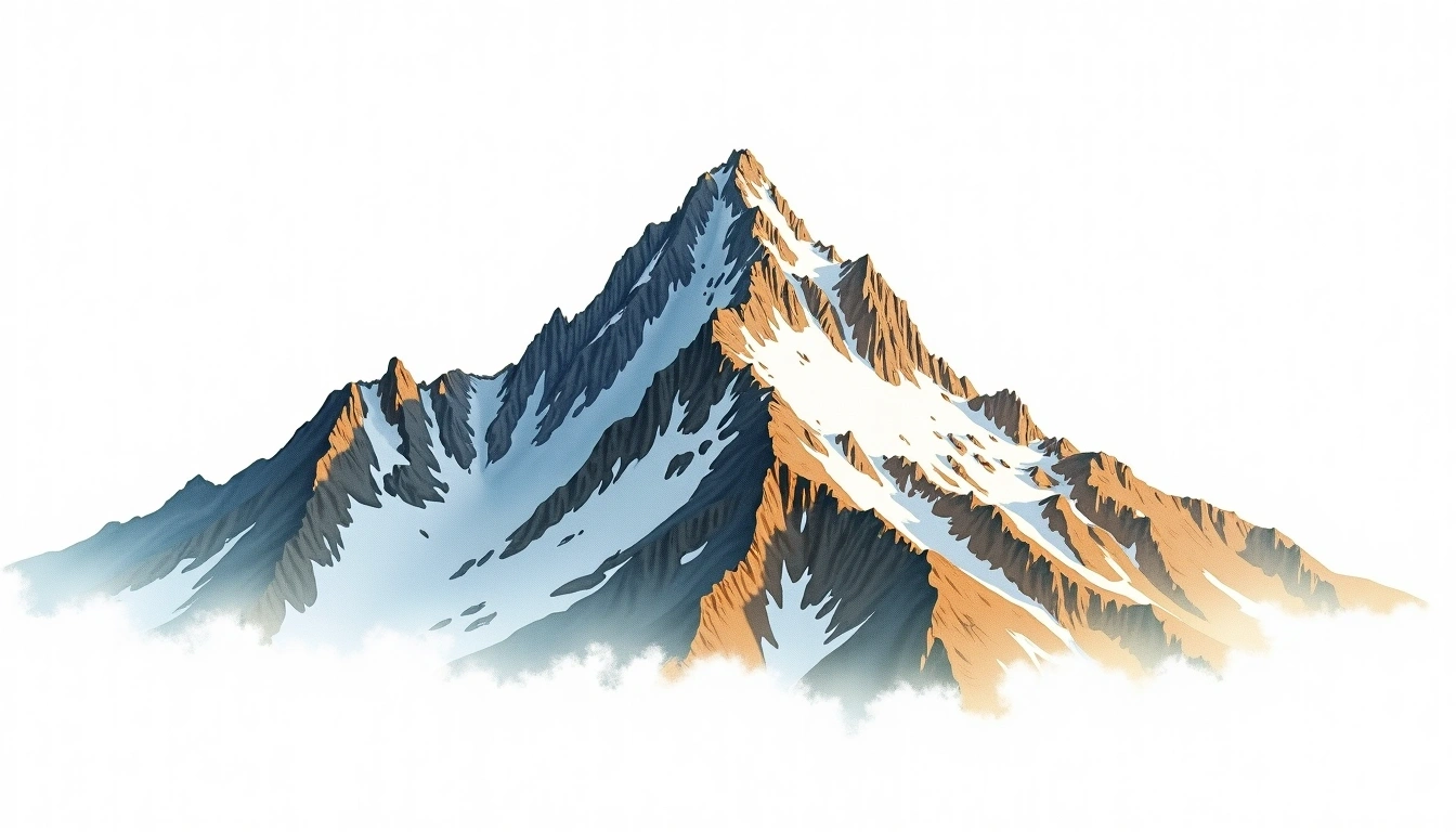 Mount Gould — 3,836m — United States — watercolor illustration