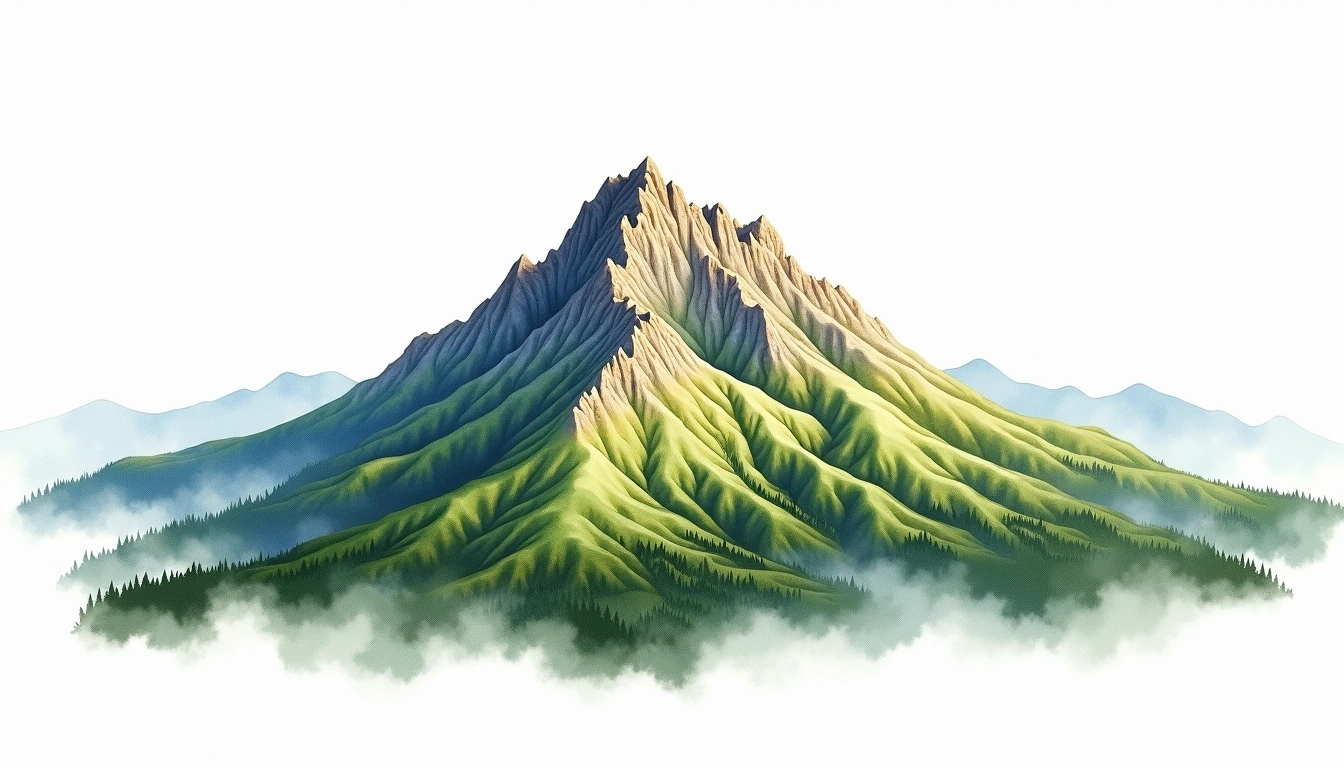 Mount Guyot (NC) — 2,054m — United States — watercolor illustration
