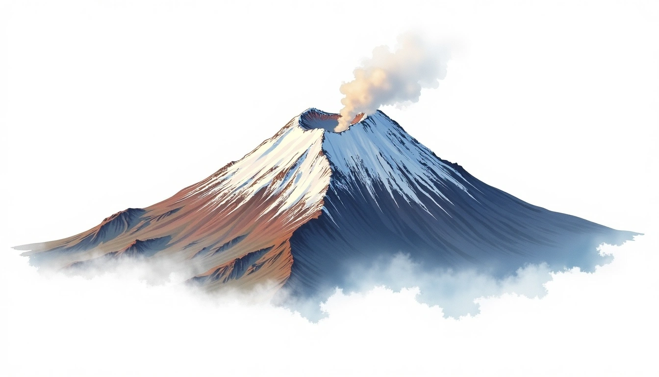 Mount Hampton — 3,323m — Antarctica — watercolor illustration