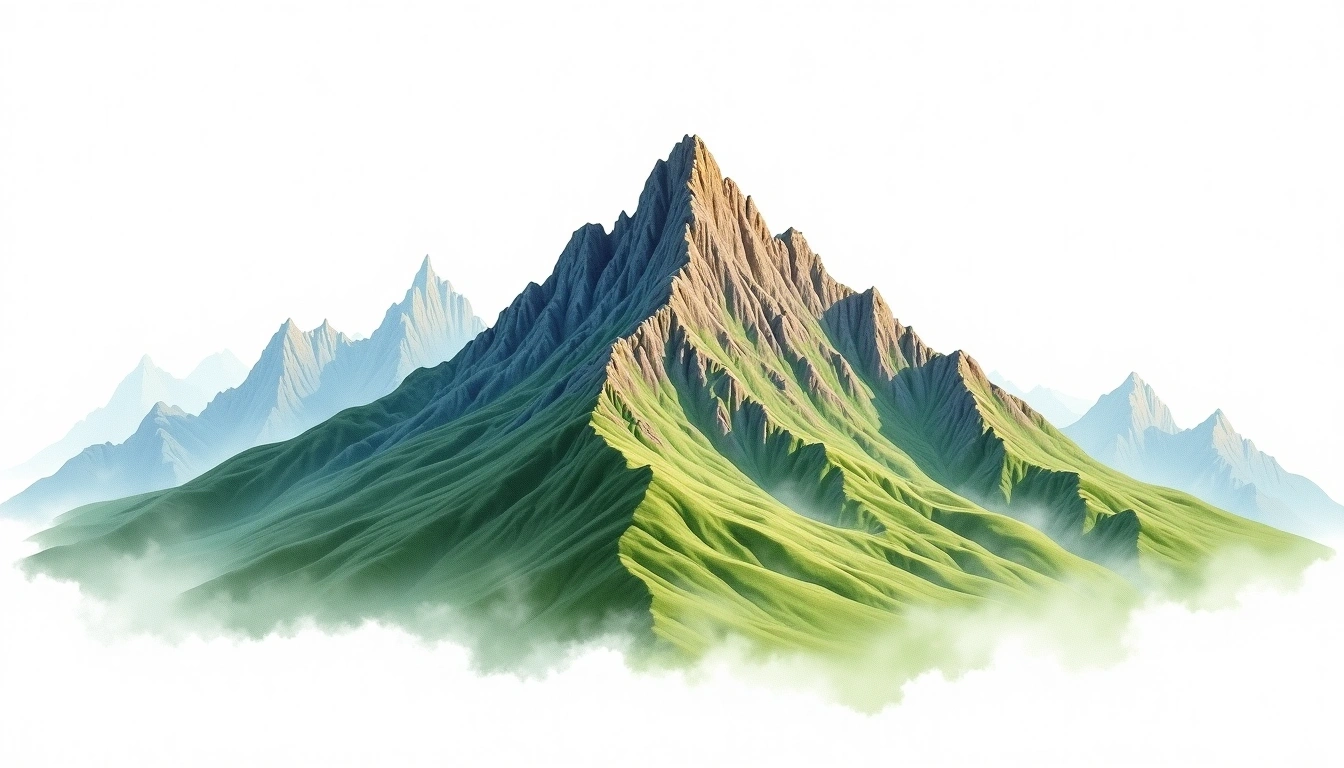 Mount Hancock — 1,350m — United States — watercolor illustration