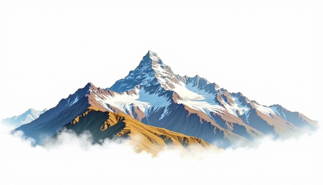 Mount Hayes — 4,216m — United States — watercolor illustration
