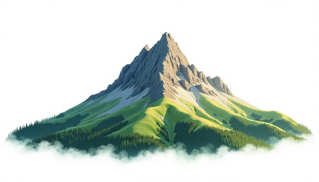 Mount Haystack — 1,512m — United States — watercolor illustration