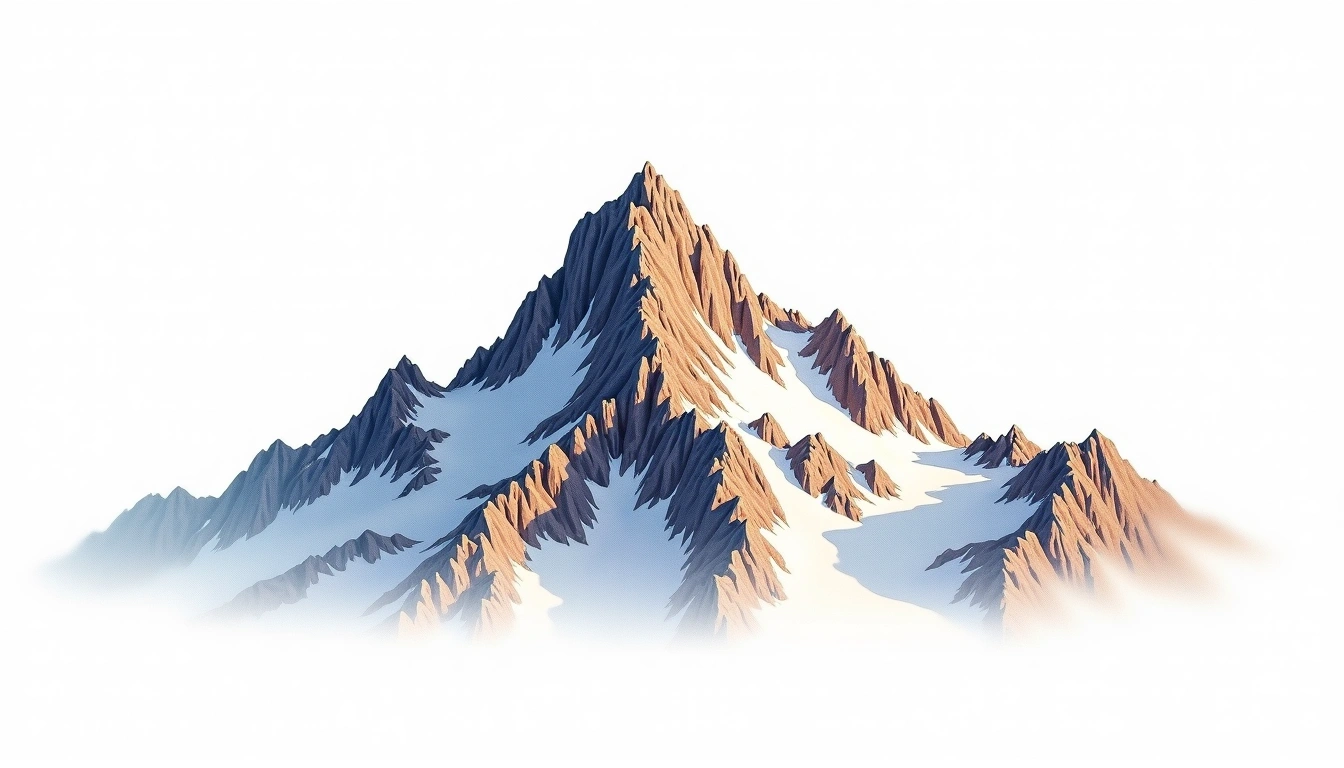 Mount Hitchcock — 4,212m — United States — watercolor illustration