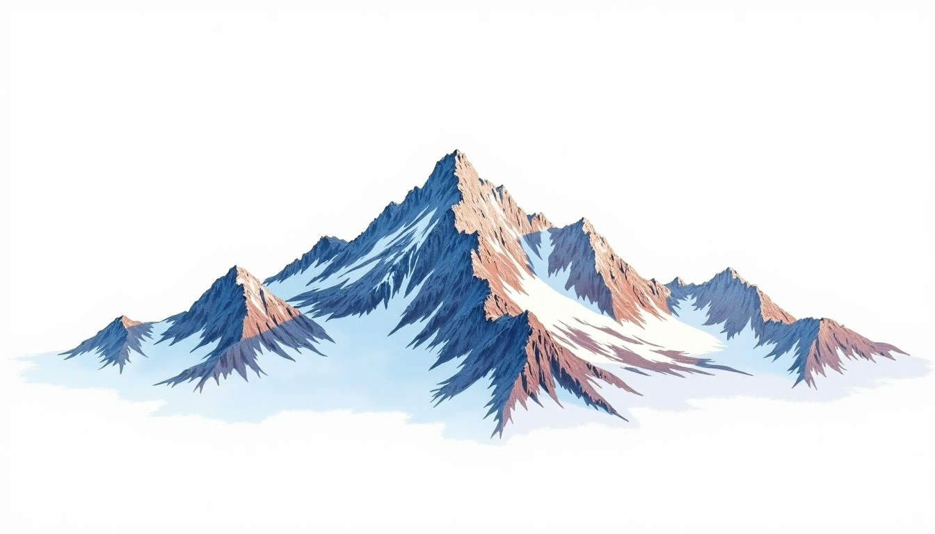 Mount Hope Antarctica — 3,239m — Antarctica — watercolor illustration