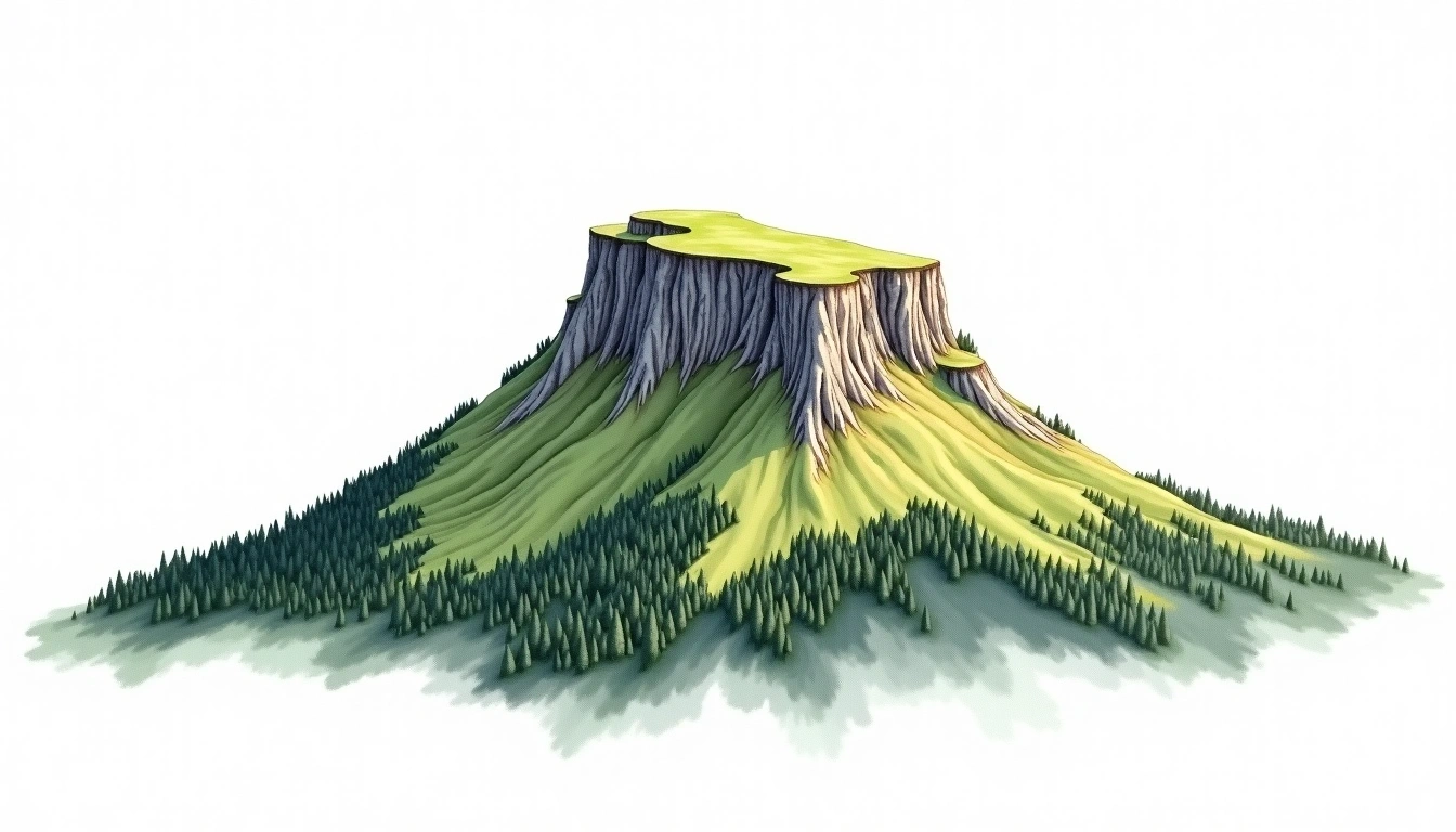 Mount Hotham — 1,862m — Australia — watercolor illustration