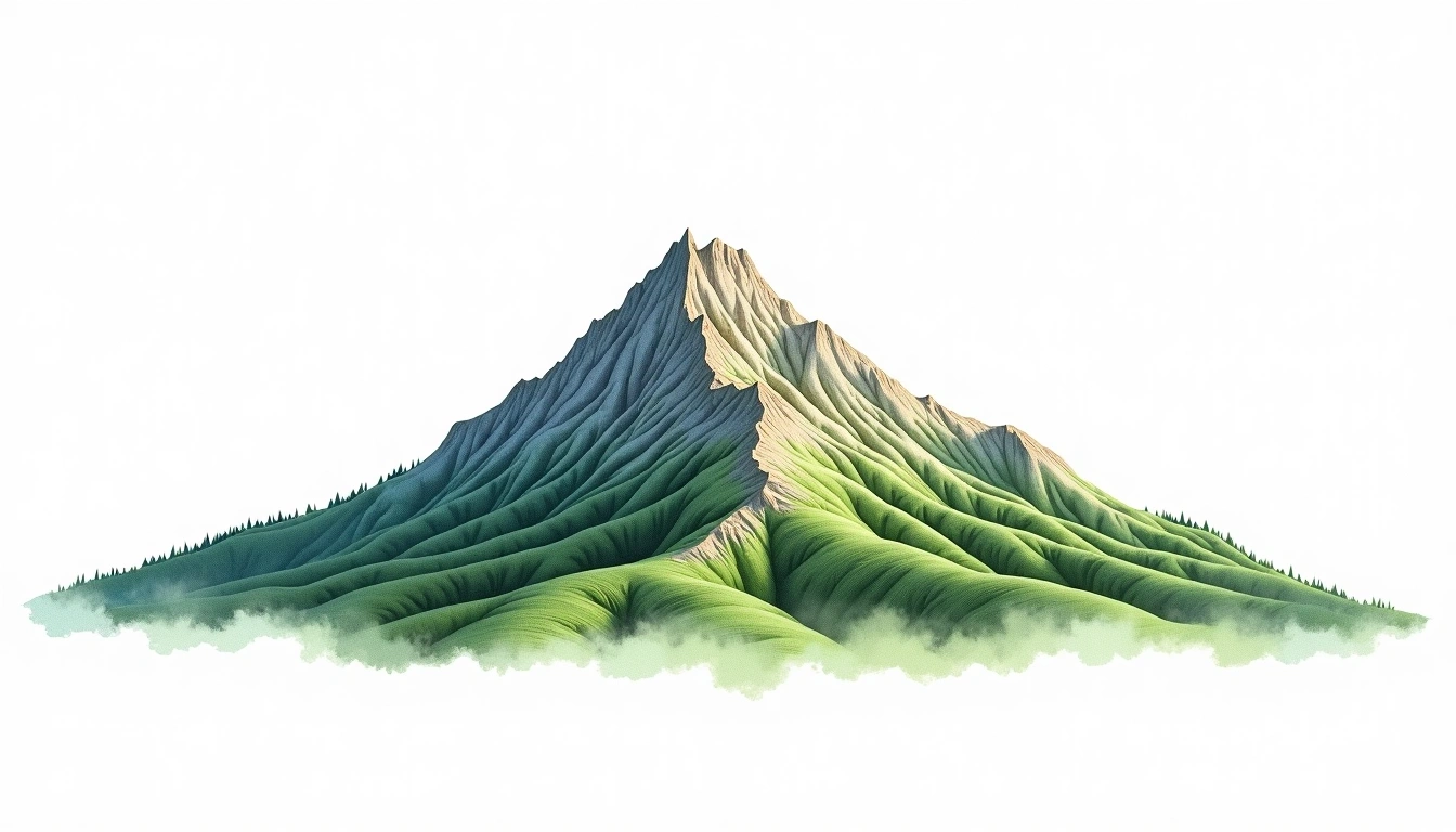Mount Ida Turkey — 1,774m — Turkey — watercolor illustration
