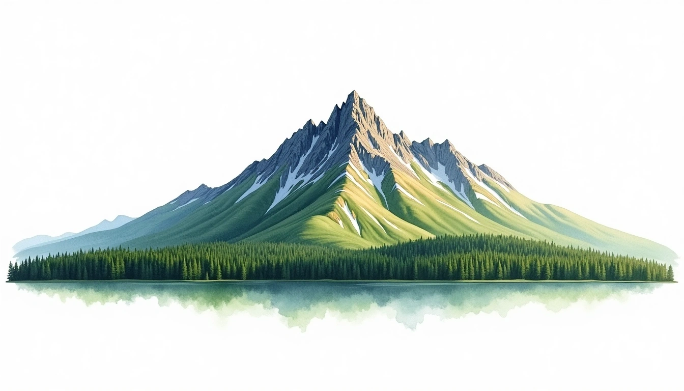 Mount Index — 1,737m — United States — watercolor illustration