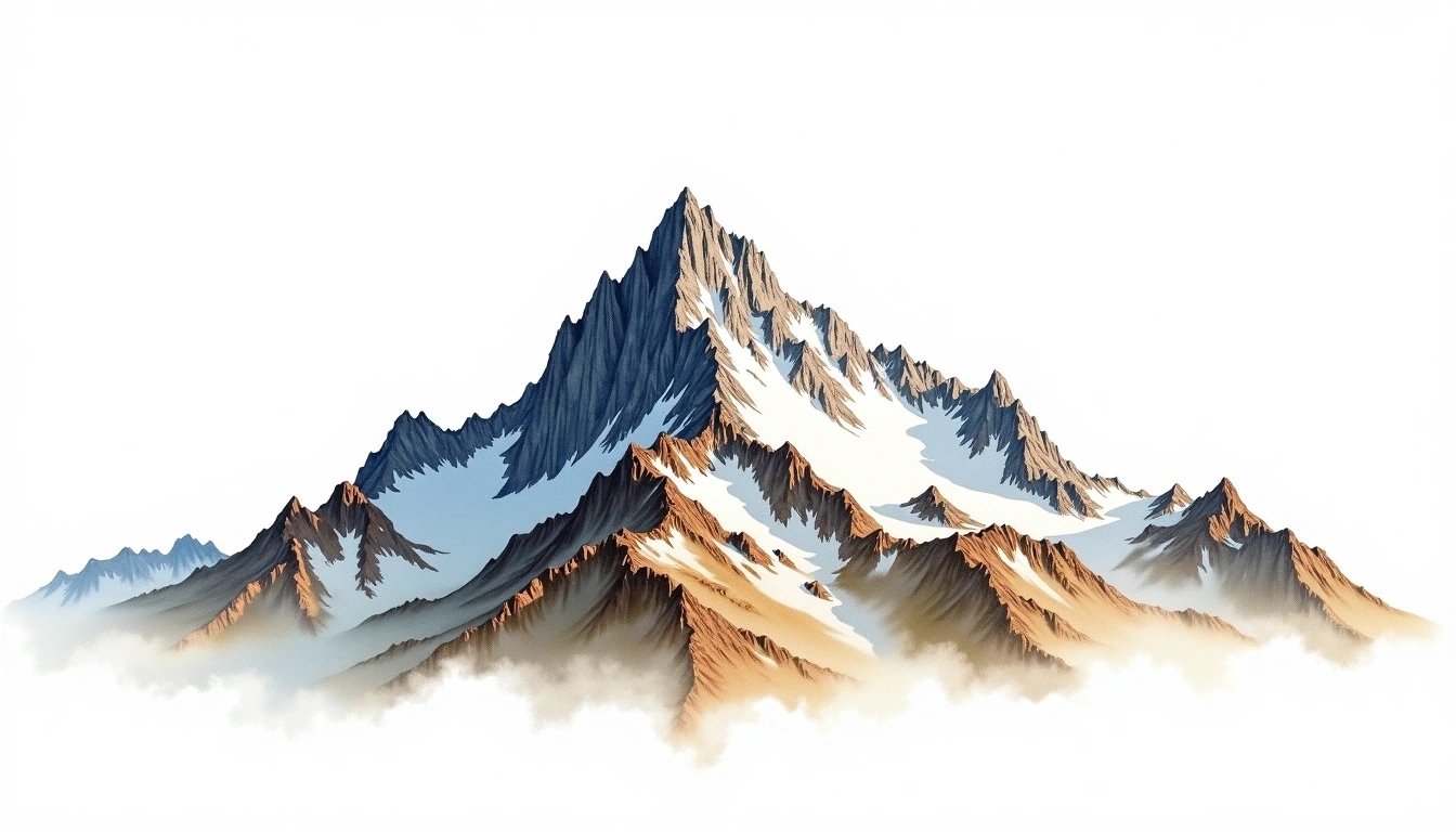 Mount Irvine — 4,281m — United States — watercolor illustration