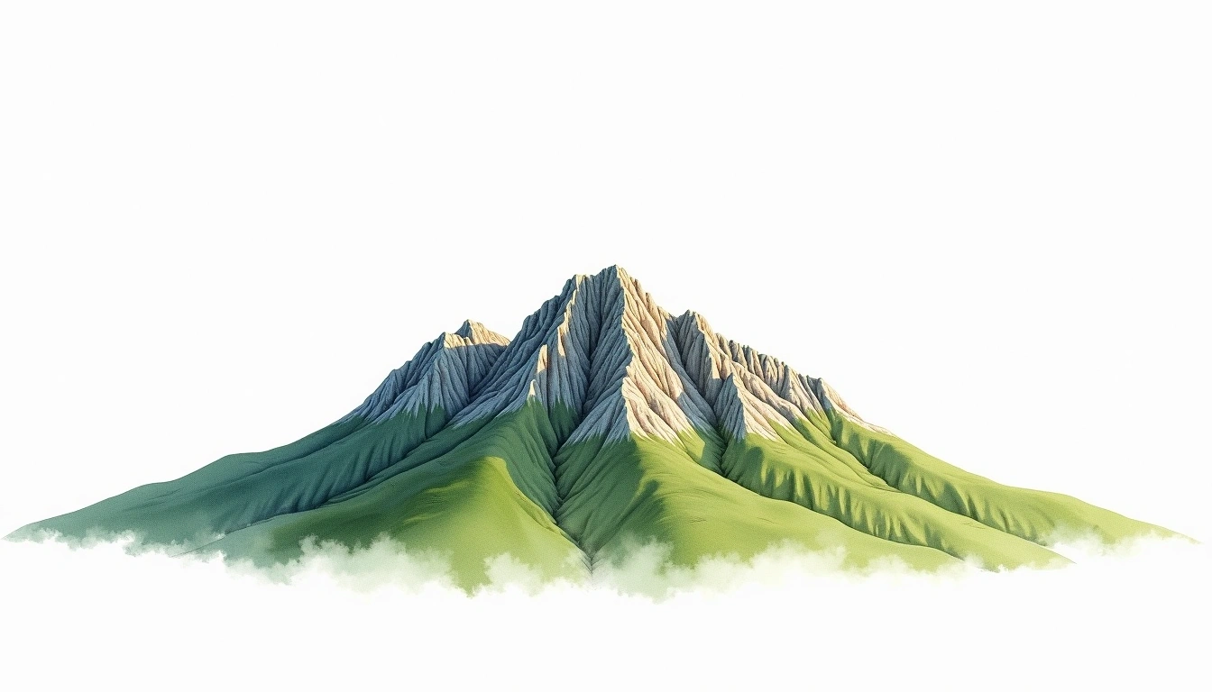 Mount Jacques-Cartier — 1,268m — Canada — watercolor illustration