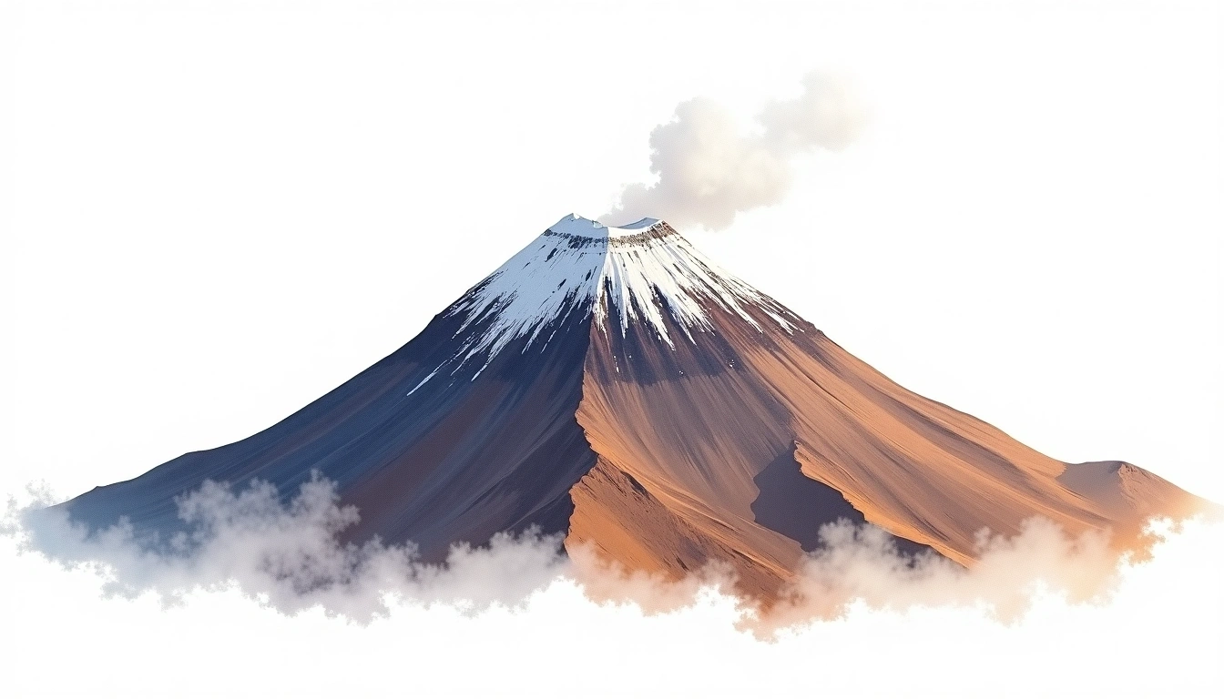 Mount Kilimanjaro — 5,895m — Tanzania — watercolor illustration