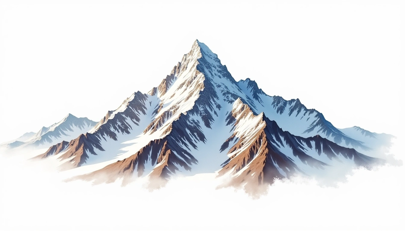Mount Kirkpatrick — 4,528m — Antarctica — watercolor illustration