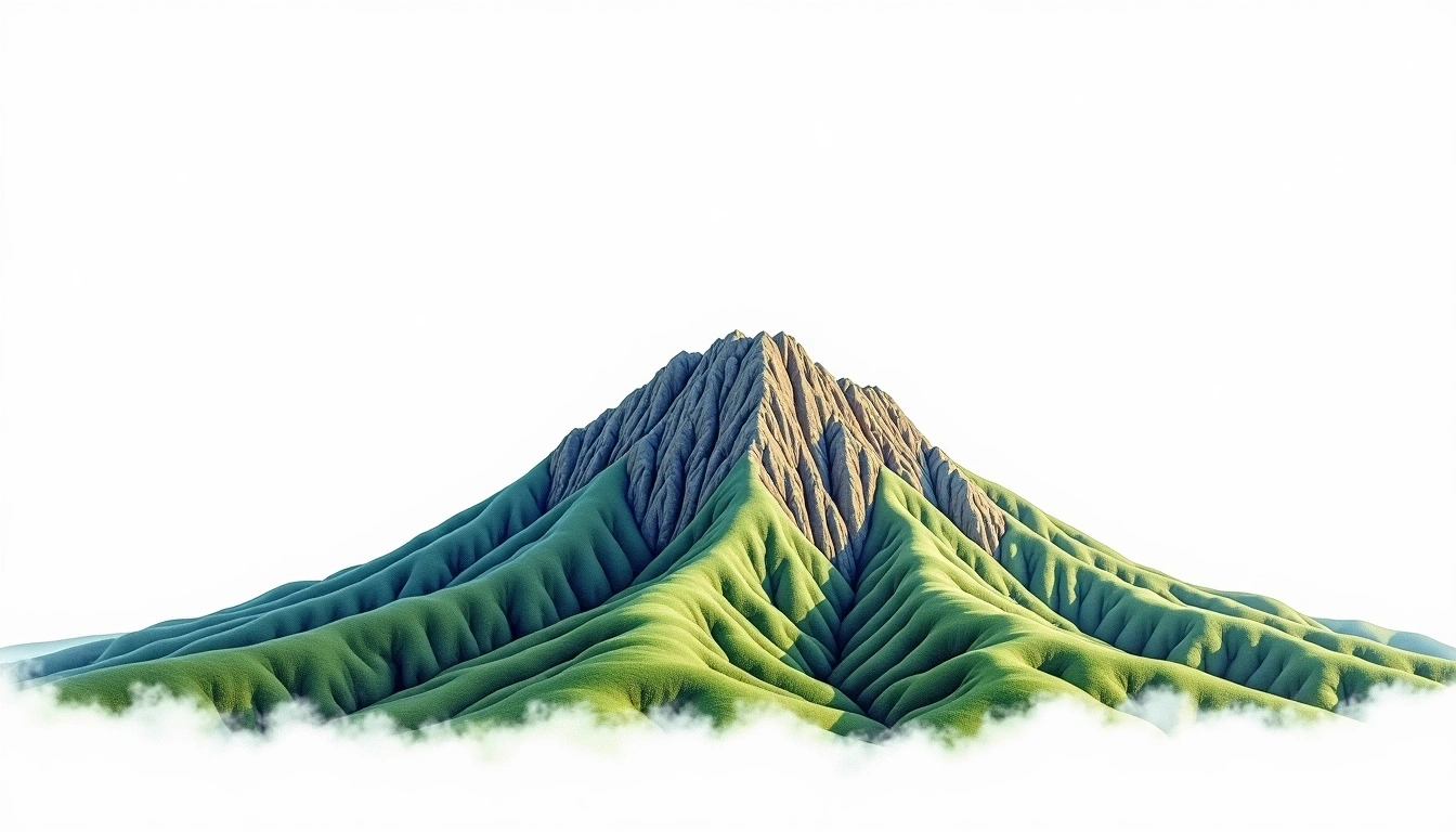 Mount Kitanglad — 2,899m — Philippines — watercolor illustration