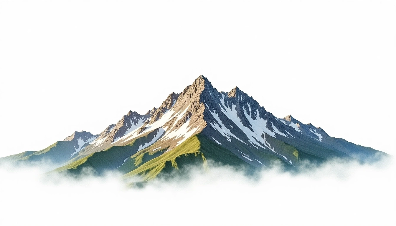 Mount La Perouse — 3,078m — New Zealand — watercolor illustration
